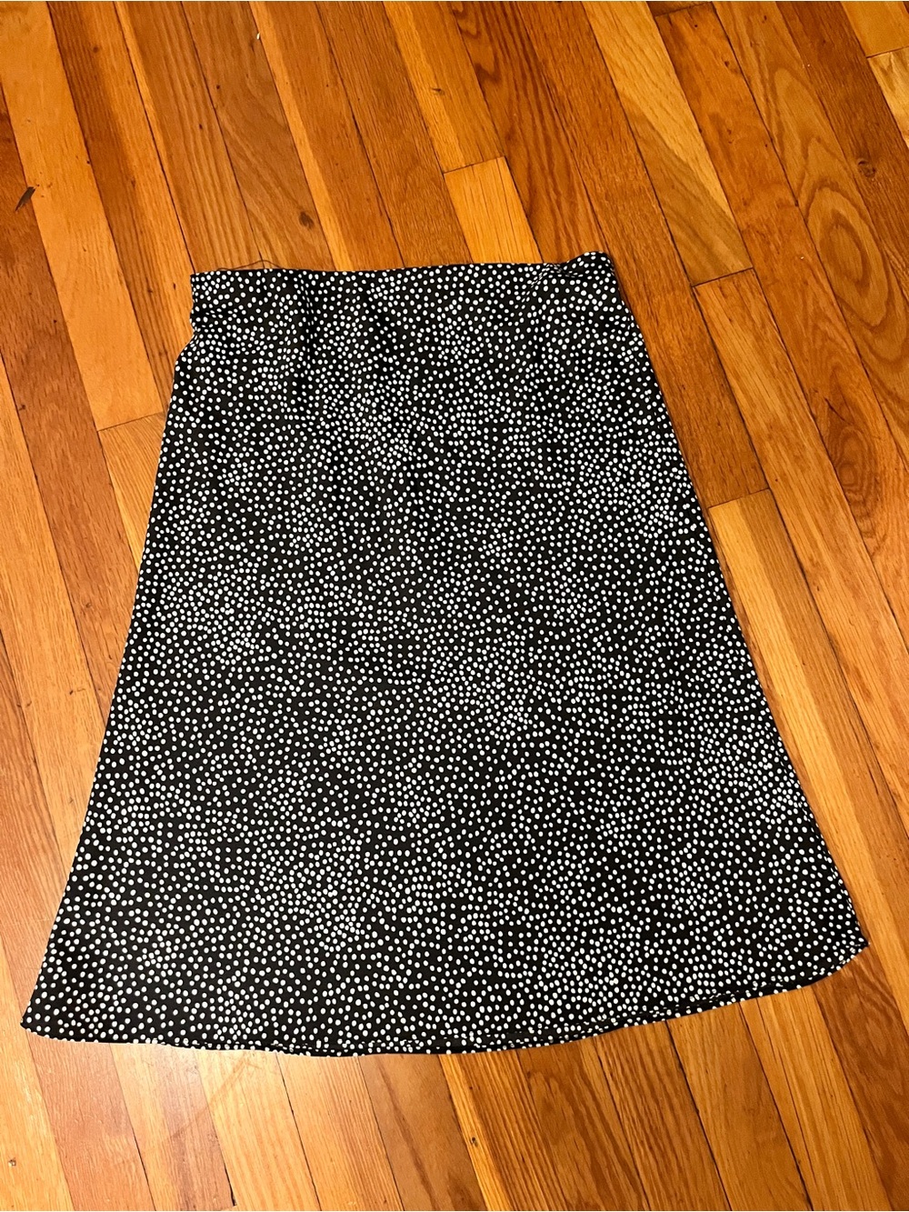 LOFT Black Polka Dot A-Line Skirt